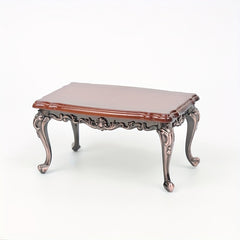 1:12 Dollhouse Furniture Retro Alloy Wooden Large Table Tea Table