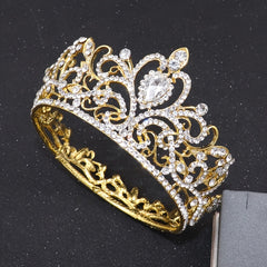 Golden Silvery Tiara Crystal Rhinestone Crown Cake Topper Birthday Girl