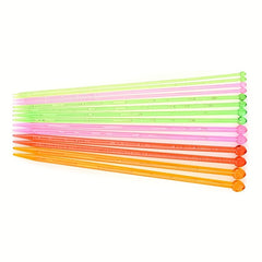 14pcs 4mm 10mm Single Pointed Knitting Needles Set Long Straight