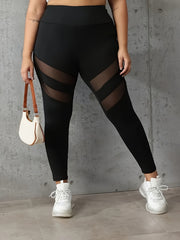 Mesh Waistband Yoga Leggings