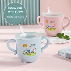 Cartoon Straw Cup for Kids - Durable and Anti-scald Milk Cup