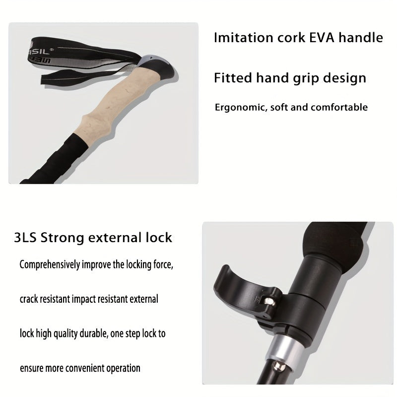 1pc Trekking Poles Lightweight Aluminum Alloy Collapsible Hiking Poles