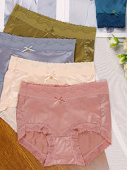 5pcs Lace Briefs Comfy & Breathable Intimates Panties Women's Lingerie