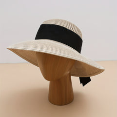 UV Protection Straw Sun Hat Wide Brim French Style
