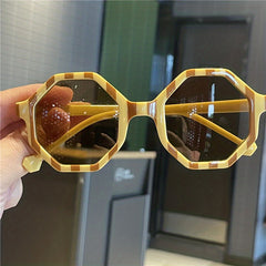 Kids Sunglasses Plaid Frame Striped Party UV Protection