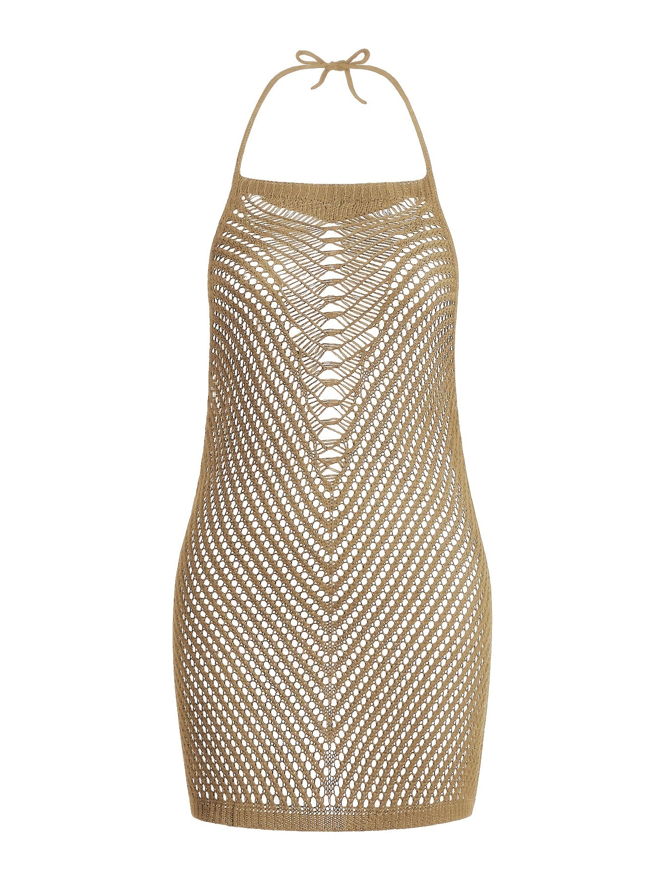 Boho Style Halter Backless Cover Up Beach Dress