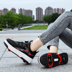 Boys Low Top Roller Skate Shoes Lightweight Breathable Anti Slip