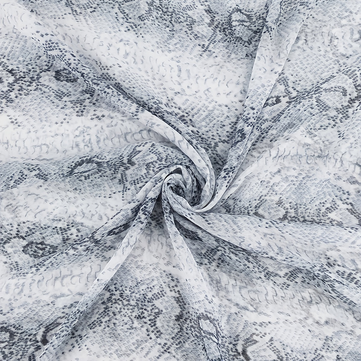 Grey Snake Skin Printed Ink Painting Scarf Women Shawl Wrap