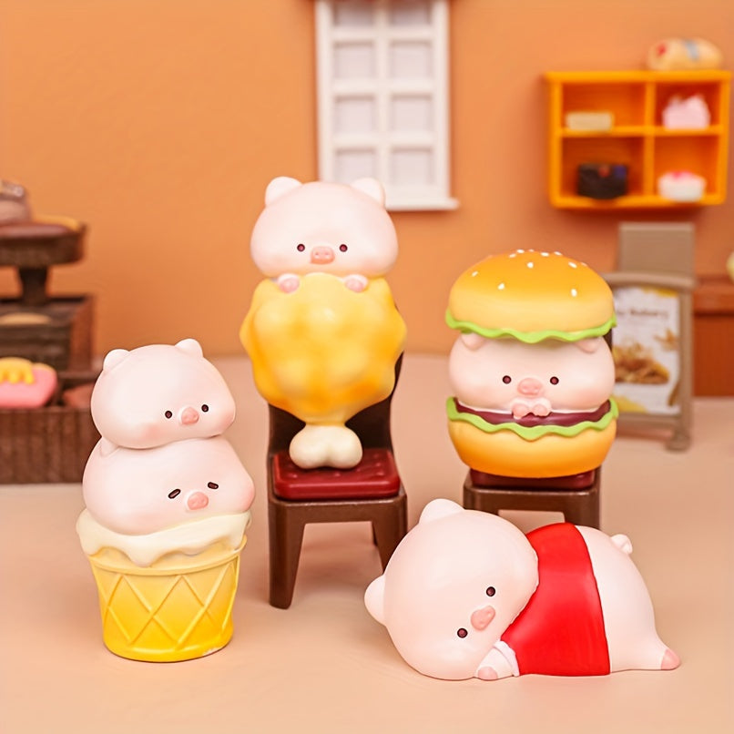 Pig Burger Restaurant Toy Ornament Desktop Decoration Doll Christmas