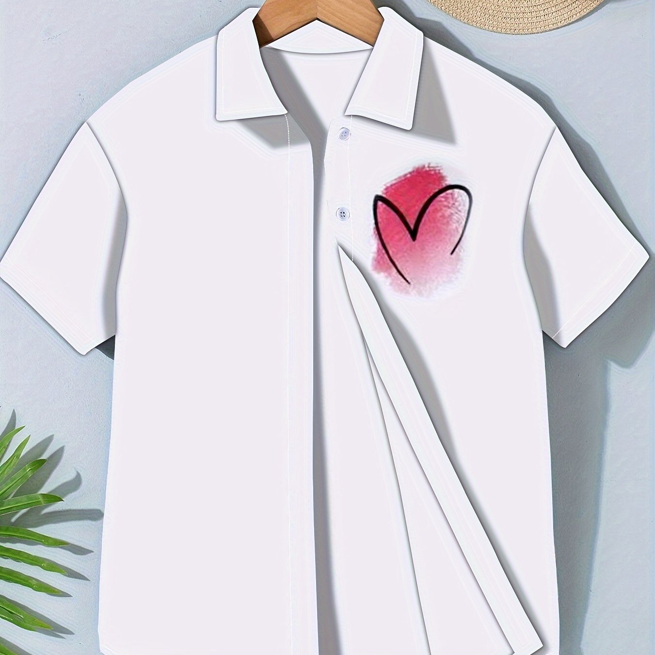Girls Heart Graphic Short Sleeve Shirt for Summer