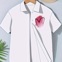 Girls Heart Graphic Short Sleeve Shirt for Summer