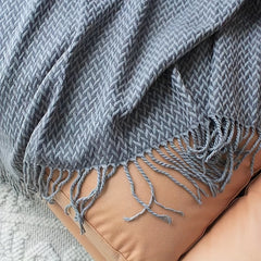 Classic Knitted Throw Blanket Shawl for Outdoor Travel