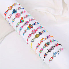 12pcs Girls Teen Evil Eye Adjustable Bracelet for Gift Party