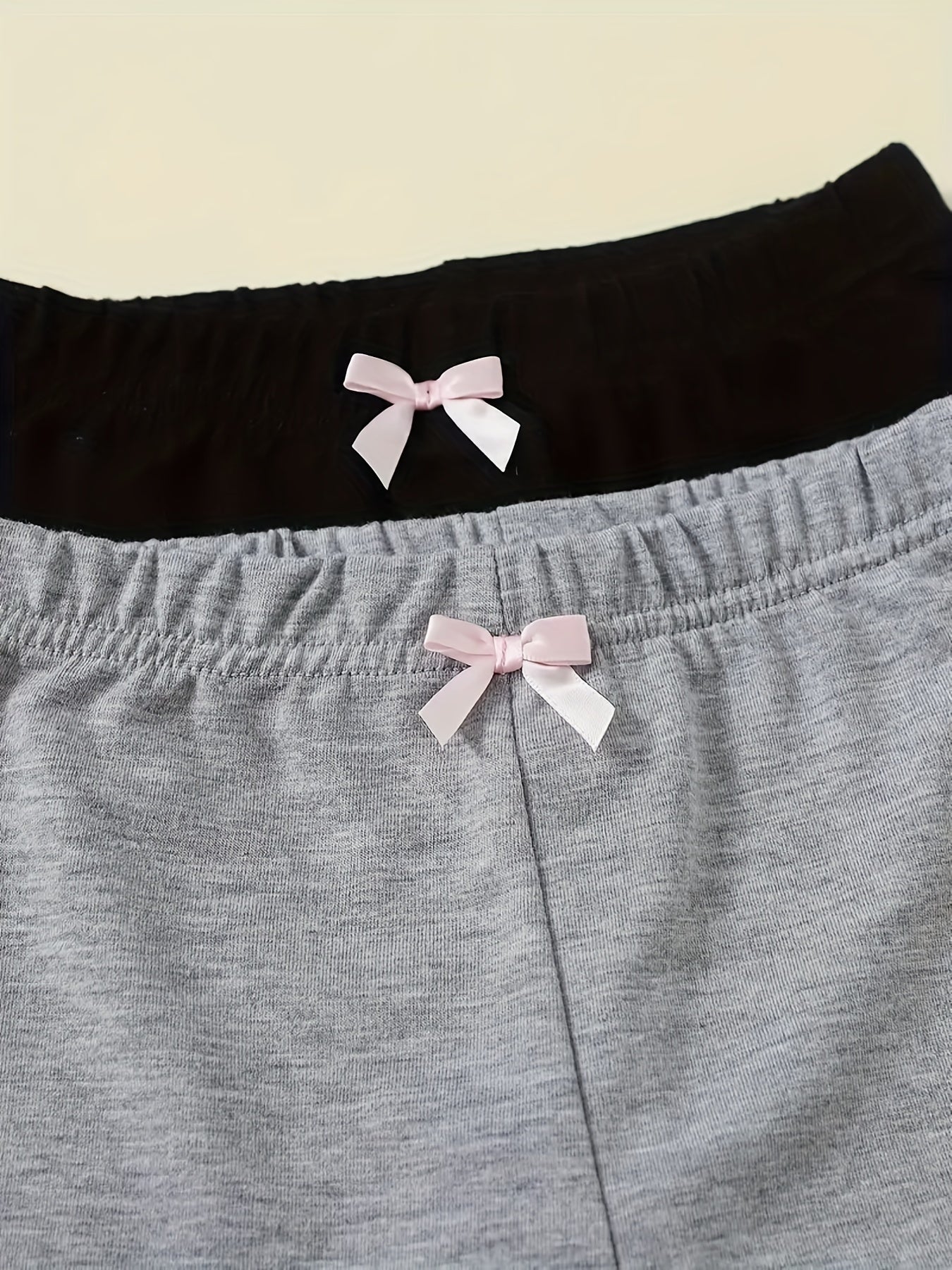 Girls Bow Front Elastic Waist Safety Shorts Tight Fit Kids Spring Summer Outfit