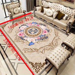 Oriental Floral Area Rug Soft Velvet Non Slip TPR Base