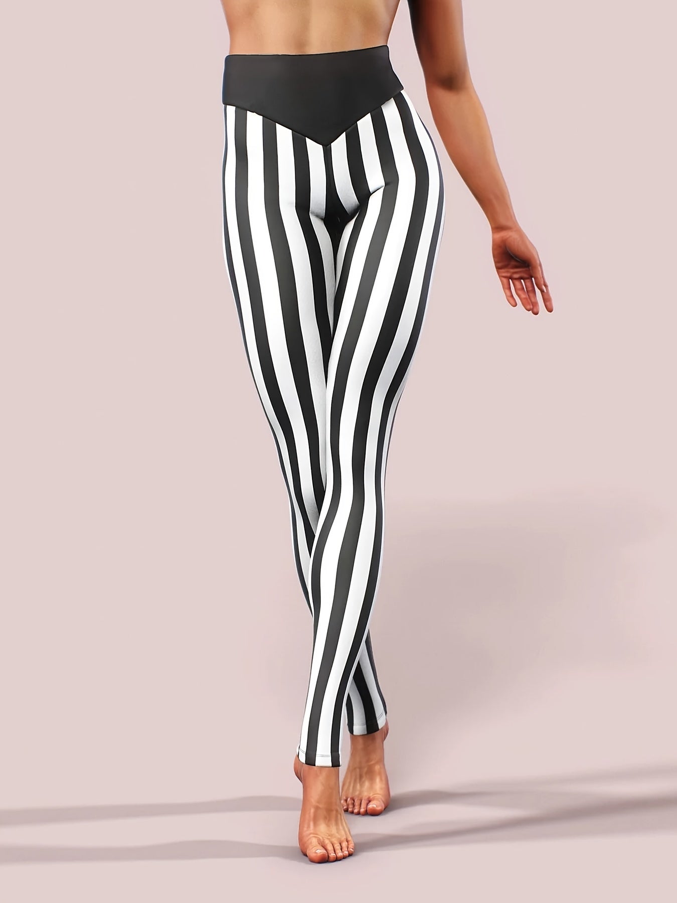 Striped Stretch Fitness Leggings