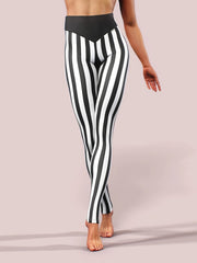 Striped Stretch Fitness Leggings