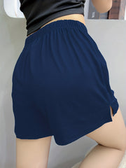 Comfy Elastic Waistband Shorts Women's Sleepwear