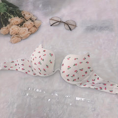 Floral Print Push-Up Bra Women's Lingerie