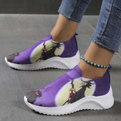 Women's The Witch Slip On Walking Shoes Halloween Low Top Sneakers