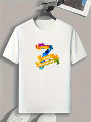 7th Anniv Pattern Print Men's Sports T-shirt, Great Fitness Gift M