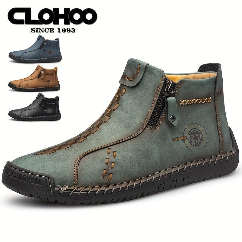 CLOHOO Men's Stitch Ankle Top Boots for Climbing