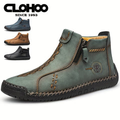 CLOHOO Men's Stitch Ankle Top Boots for Climbing