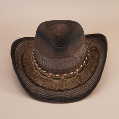Retro Cowboy Straw Hat Beach Sunshade Hat For Travel Spring Summer