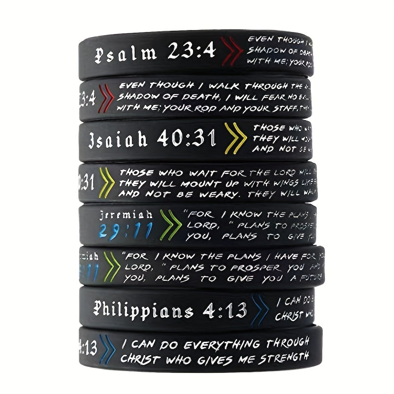 Bible Silicone Bracelet Waterproof Quote Wristband Inspirational Religious