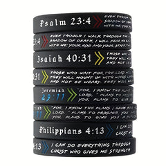 Bible Silicone Bracelet Waterproof Quote Wristband Inspirational Religious