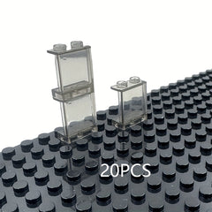 20pcs 1x2x2 Clear Transparent Bricks Panel Window Frame Building Block Toys