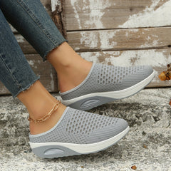 Women's Closed Toe Mule Sneakers Air Cushion Comfort Slip On Shoes