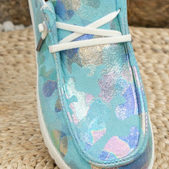 Women's Sequins Slip On Sneakers Low Round Toe Lightweight Flat Shoes