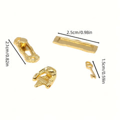 Dollhouse Metal Door Accessories 1:12 Scale Lock, Key, Knob, Newspaper Slot