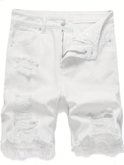 Ripped Denim Shorts Mens Casual Street Style Denim Shorts For Summer