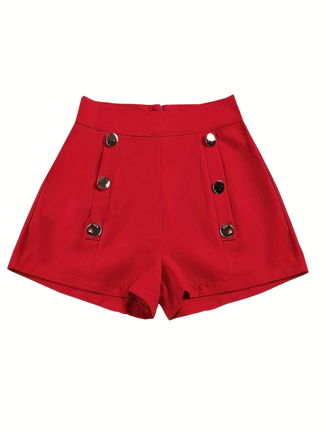 High Waist Button Decor Shorts for Summer
