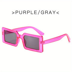Y2K Rectangle Sunglasses Jelly Anti Glare UV400