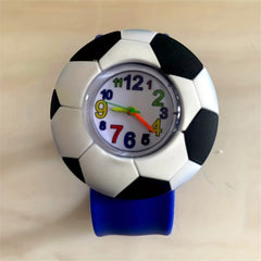 Cartoon Round Dial Watch With Clap Ring For Boys Girls