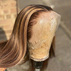 27 Colored Straight Hair Wigs 13x4 Lace Front Human Hair Ombre Lace Frontal Wigs