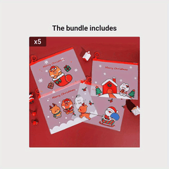 20pcs Christmas Ring Zipper Packaging Bag Xmas Wedding Socks Cartoon Pouches