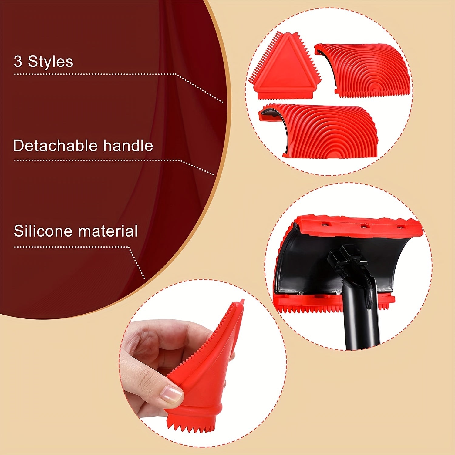 3pcs Wood Graining Painting Tools DIY Grain Painting Tool