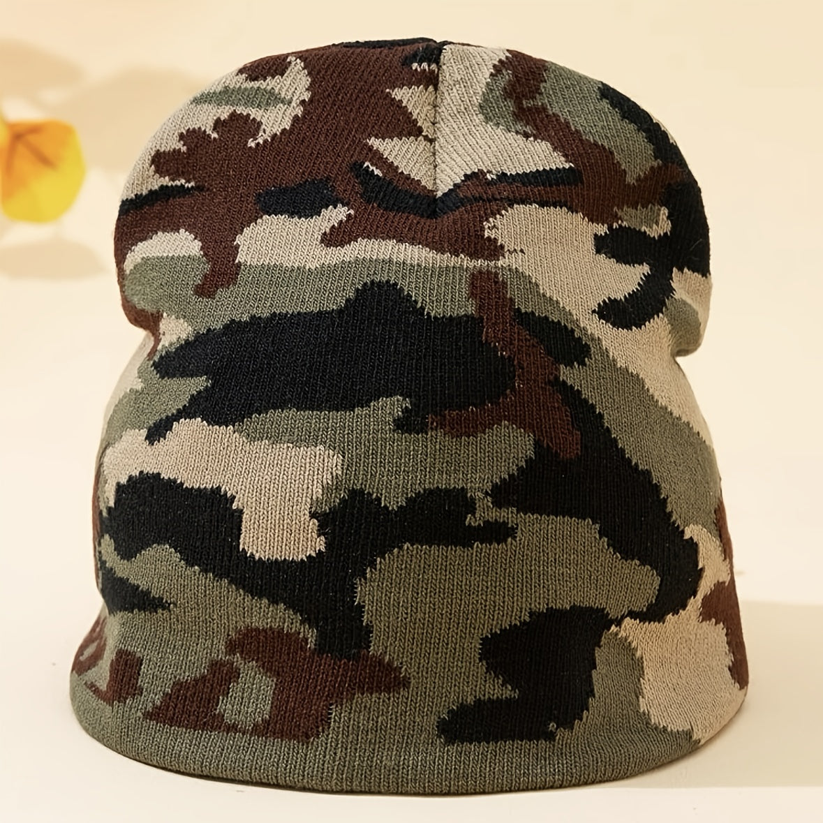 Y2K Gothic Camouflage Jacquard Wool Acrylic Knitted Hat Women Beanie