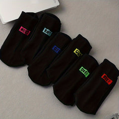 6 Pairs Letter Print Mid Tube Socks Women's Stockings