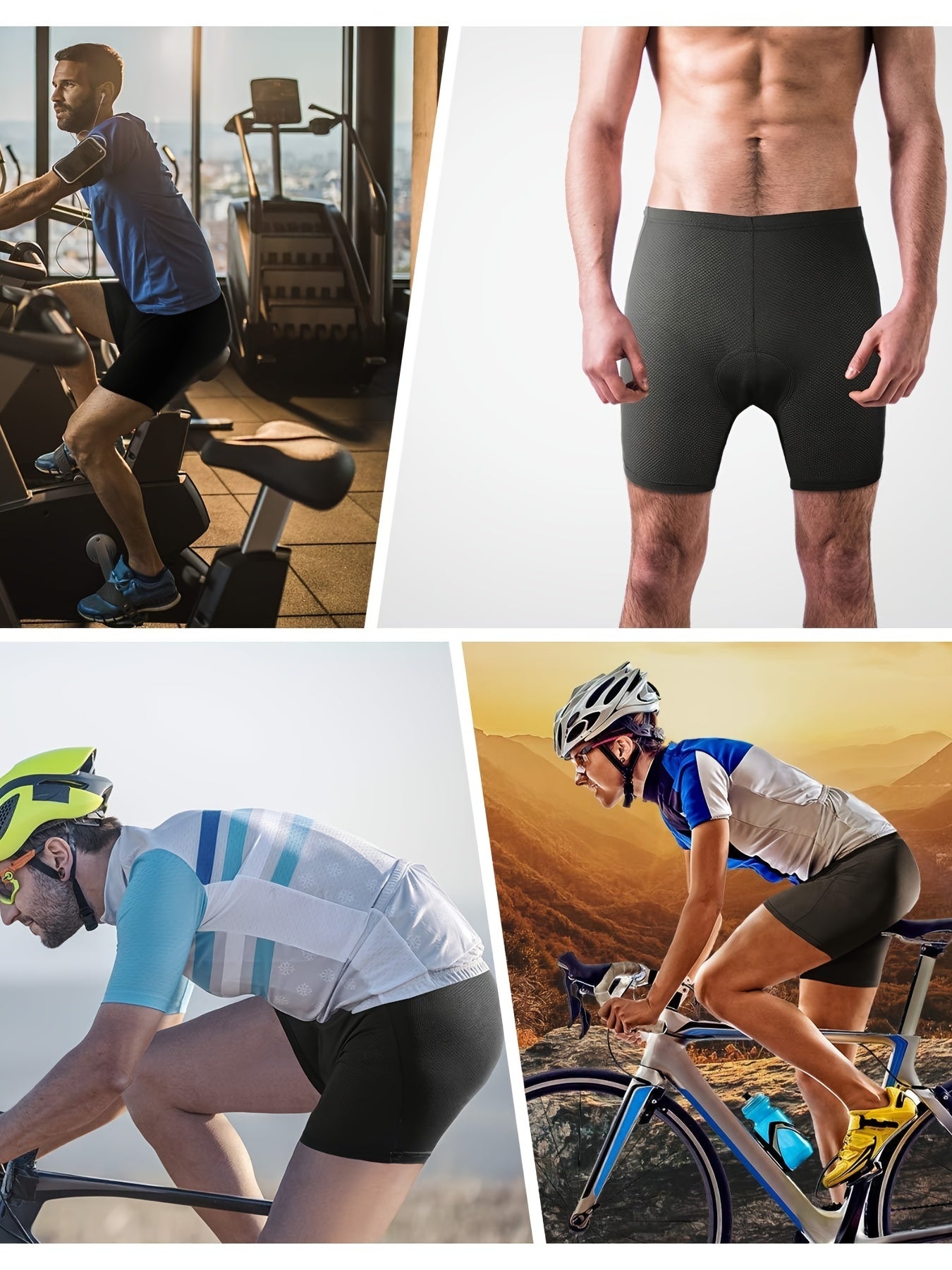 Men's 3D Padded Cycling Shorts Lightweight Road Biking Shorts