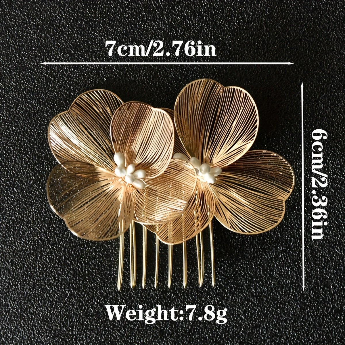 Golden Flower Hair Comb Vintage Headwear Wedding Hair Accessories