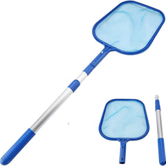Pool Skimmer Net with Telescopic Pole - Fine Mesh Rake for Swimming Pool
