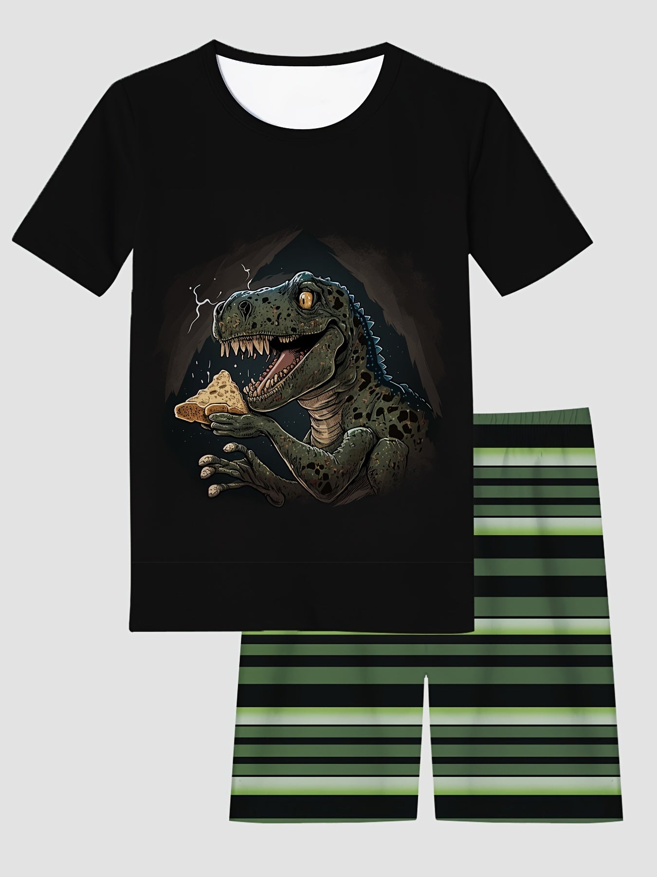 Kid's 2pcs Halloween Pajama Set Cartoon Print T shirt & Shorts