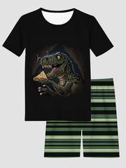 Kid's 2pcs Halloween Pajama Set Cartoon Print T shirt & Shorts