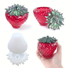 Strawberry Storage Box Resin Mold Set with Lid for DIY Jewelry