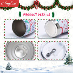 Christmas Print 900ml Stainless Steel Beer Glass Water Bottle